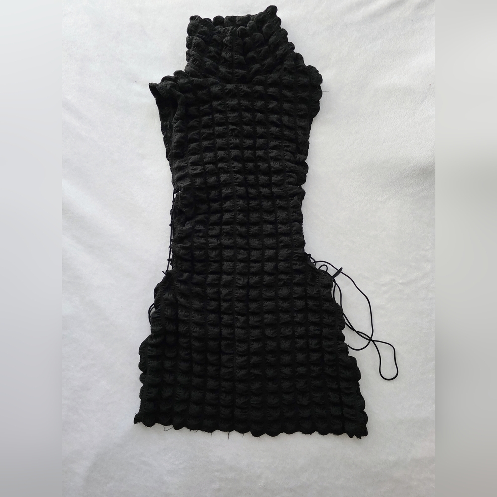 Black Textured Mini Dress